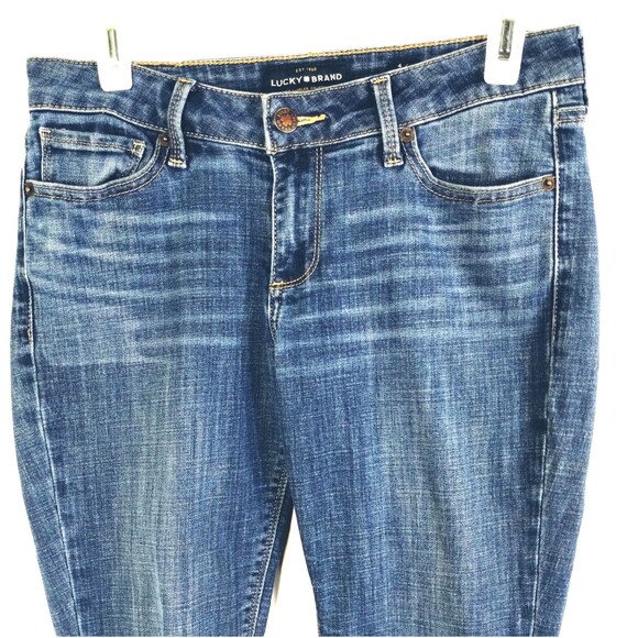 Lucky Brand Jeans 4/27 Regular Lolita Skinny Zip Pockets Medium Wash Preppy - Picture 1 of 11